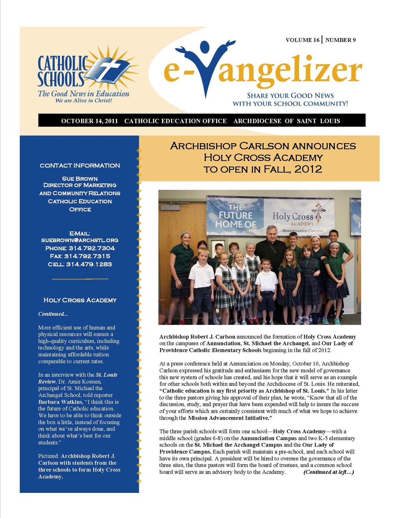 Holy Cross Academy Announcement